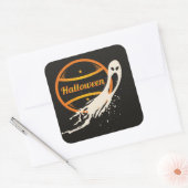 Creepy Halloween Ghost Vierkante Sticker (Envelop)
