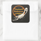 Creepy Halloween Ghost Vierkante Sticker (Tas)