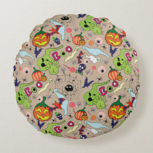 Creepy Halloween grafische set Rond Kussen