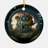 Creepy Halloween Haunted House Ornament (Voorkant)