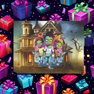 Creepy Halloween Huis zombie jongens Tissuepapier