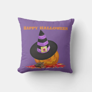 Creepy Halloween Jack O Lantern en Witch Pet l Buitenkussen