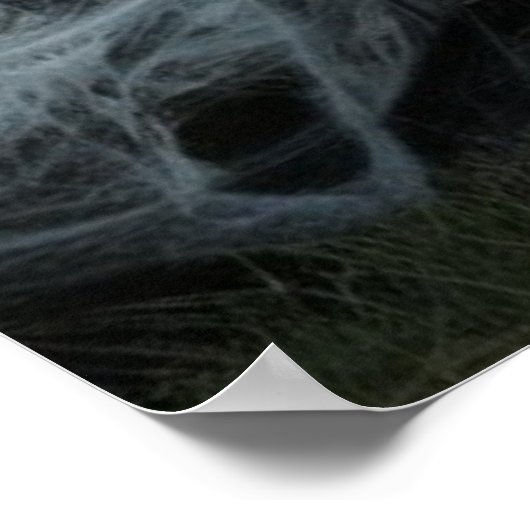 Creepy Halloween Jack-o'-Lanterns met spinnenwebbe Poster (Hoek)