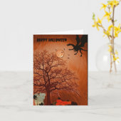 Creepy Halloween kaart gezegde binnen (Gele Bloem)