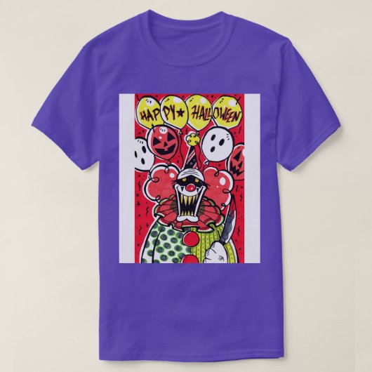 Creepy Halloween Killer Clown T-shirt (Design voorkant)