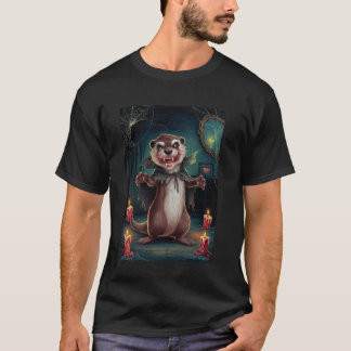 Creepy Halloween Meerkat Spooky Scary Graphic T-shirt