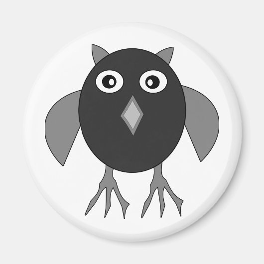 Creepy Halloween Owl Magnet (Voorkant)