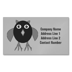 Creepy Halloween Owl Magnetic Visitekaartjes Magnetisch Visitekaartje
