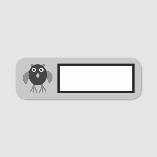 Creepy Halloween Owl Naamplaatje (Voorkant)