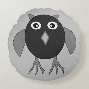 Creepy Halloween Owl Pillow Rond Kussen