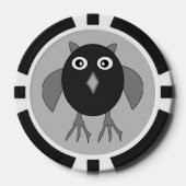 Creepy Halloween Owl Poker Chips (Voorkant)