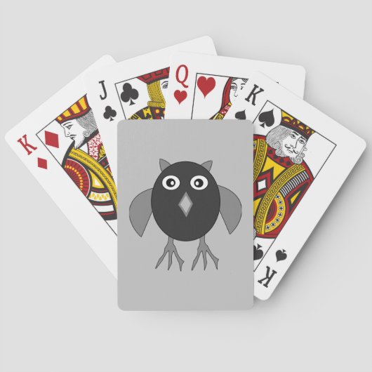 Creepy Halloween Owl-spelkaarten Pokerkaarten (Achterkant)