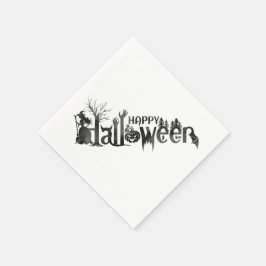 Creepy Halloween Paper Napkins Servetten