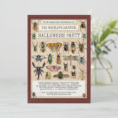 Creepy Halloween Party | Fun Bug Insect Collectie Kaart (Staand voorkant)
