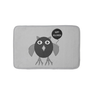 Creepy Halloween Party Owl Bath Mat