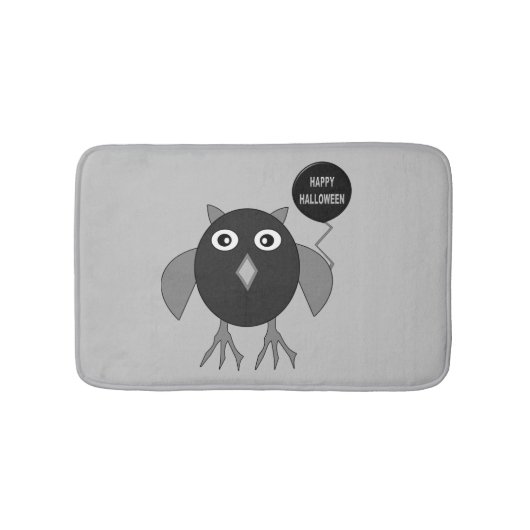 Creepy Halloween Party Owl Bath Mat (Voorkant)