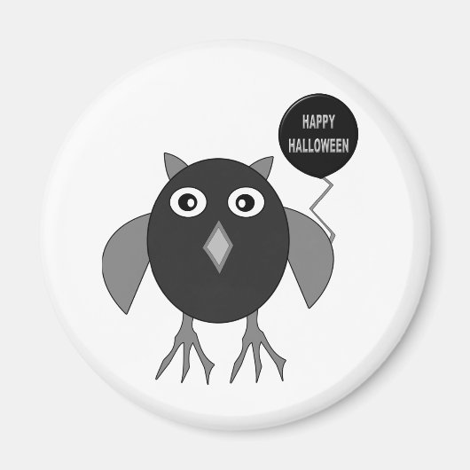 Creepy Halloween Party Owl Magnet (Voorkant)