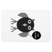 Creepy Halloween Party Owl Magnet Magneet (Horizontaal)