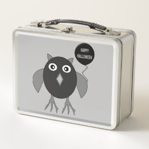 Creepy Halloween Party Owl Metal Lunchbox
