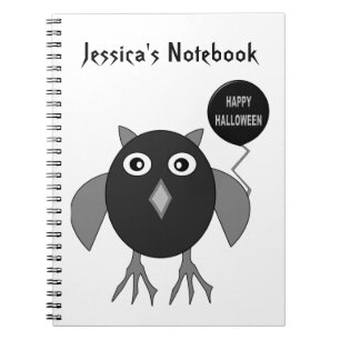 Creepy Halloween Party Owl Notitieboek