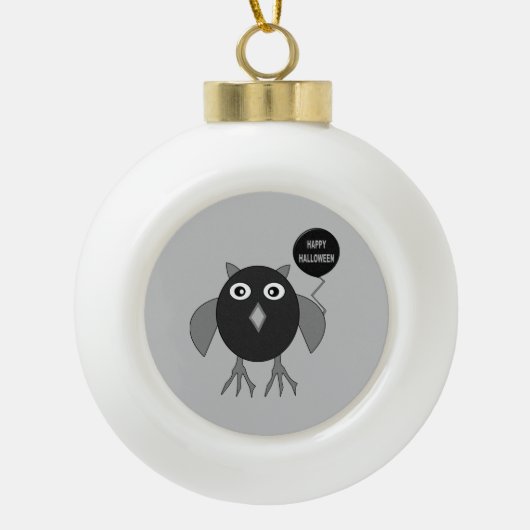 Creepy Halloween Party Owl Ornament (Voorkant)