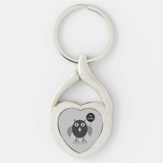 Creepy Halloween Party Owl Sleutelhanger (Voorkant)
