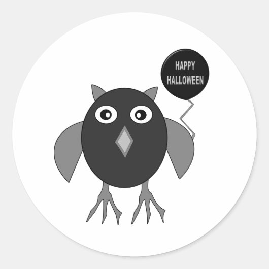 Creepy Halloween Party Owl Stickers (Voorkant)