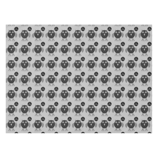 Creepy Halloween Party Owl Tablecloth Tafelkleed (Voorkant (Horizontaal))