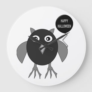 Creepy Halloween Party Owl Wall klok