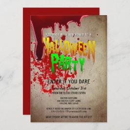 Creepy Halloween Party  paper Kaart