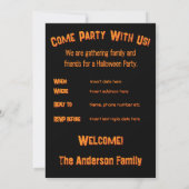 Creepy Halloween Party Uitnodiging (Achterkant)