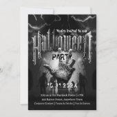 Creepy Halloween Party Zombies Black Scary Night Kaart (Voorkant)