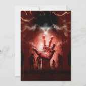 Creepy Halloween Party Zombies Red Scary Night Kaart (Achterkant)