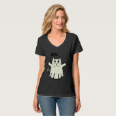 Creepy Halloween Peeking Black Cat for Feline T-shirt (Voorkant volledig)