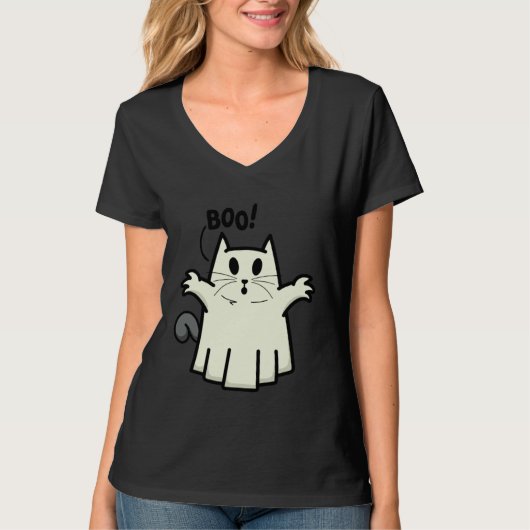 Creepy Halloween Peeking Black Cat for Feline T-shirt (Voorkant)
