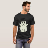 Creepy Halloween Peeking Black Cat for Feline T-shirt (Voorkant volledig)