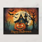 Creepy Halloween Pompoen Happy Halloween Briefkaart (Voorkant)