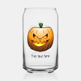 Creepy Halloween Pumpkin Face Blikvorm Glas