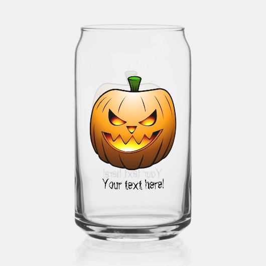 Creepy Halloween Pumpkin Face Blikvorm Glas (Voorkant)