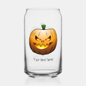 Creepy Halloween Pumpkin Face Blikvorm Glas (Achterkant)