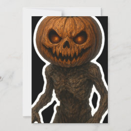 Creepy Halloween Pumpkin Monster Sticker Magnetische Uitnodiging