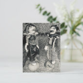 Creepy  Halloween Puppets Feestdagenkaart (Staand voorkant)