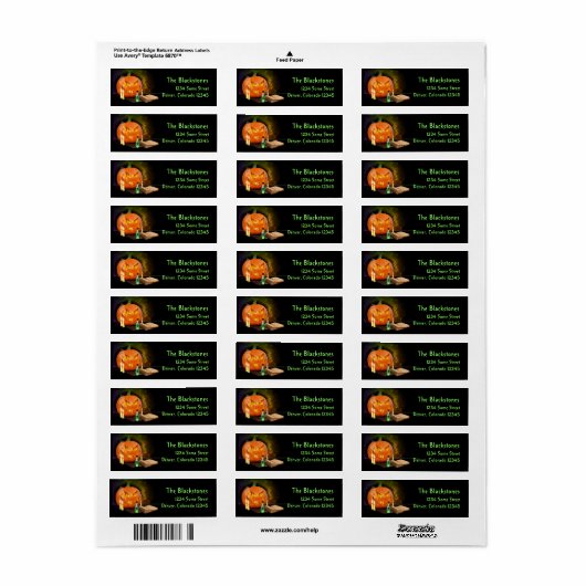 Creepy Halloween Return Address Labels (Full Sheet)