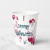 Creepy Halloween Skull bloedsporen Papieren Bekers (Achterkant)