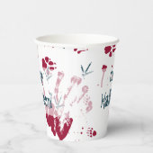 Creepy Halloween Skull bloedsporen Papieren Bekers (Rechts)