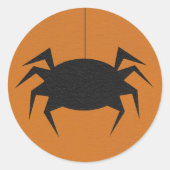 Creepy Halloween Spider Black Ronde Sticker (Voorkant)
