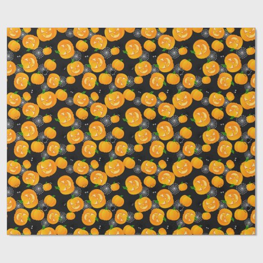 Creepy Halloween Spider Jack O Lantern Spider Web Cadeaupapier (Vlak)