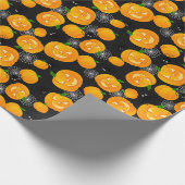 Creepy Halloween Spider Jack O Lantern Spider Web Cadeaupapier (Hoek)