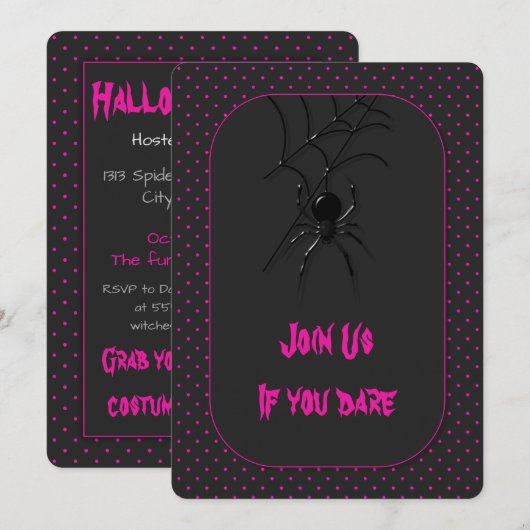 Creepy Halloween Spider Kaart (Voorkant / Achterkant)