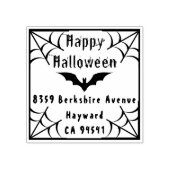 Creepy Halloween Spider Web Bat Return Address Rubberstempel (Afrduk)